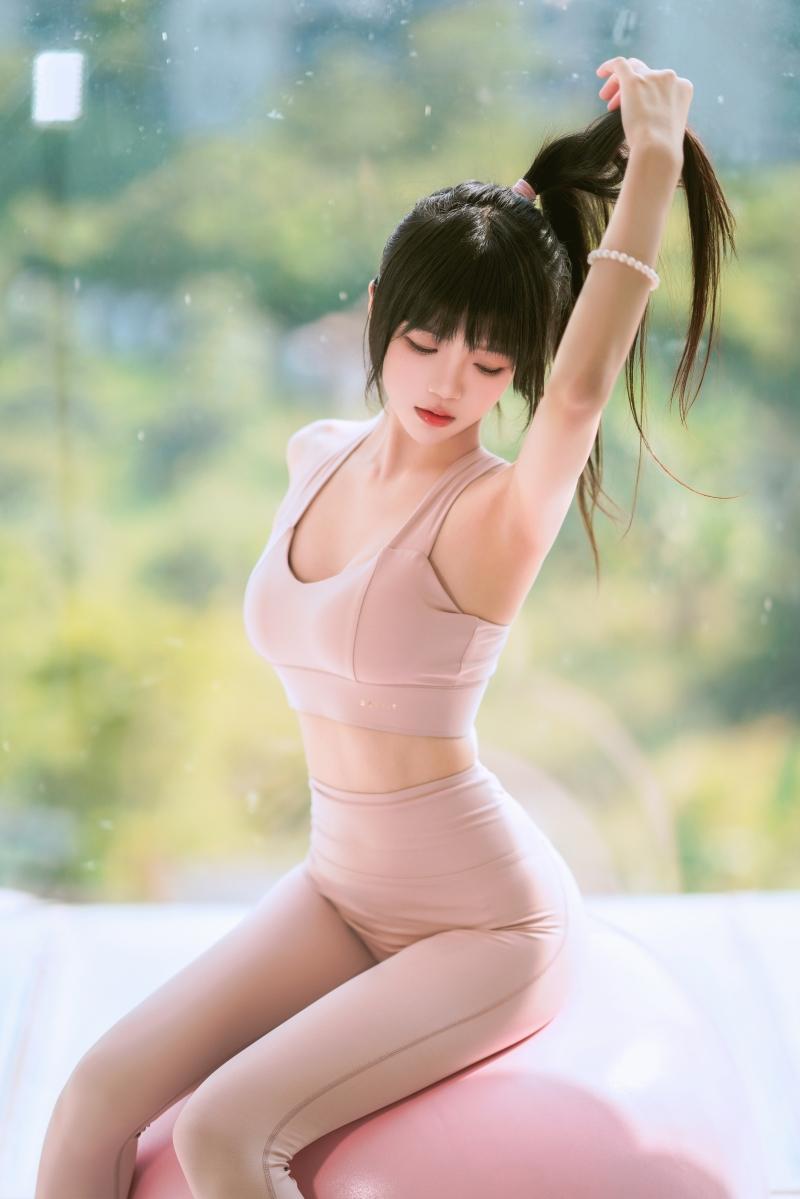 桜桃喵 粉嫩瑜伽服【45P-282MB】-精品资源